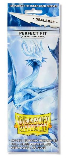 PAQUET DE 100 POCHETTES PROTECTRICES DE CARTES TRANSPARENTES SCELLABLES DRAGON SHIELD